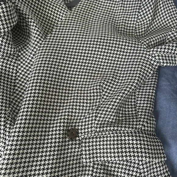 $375 Jason Wu Houndstooth Blazer Wrap Mini Dress Long Sleeves Black - Picture 2 of 4